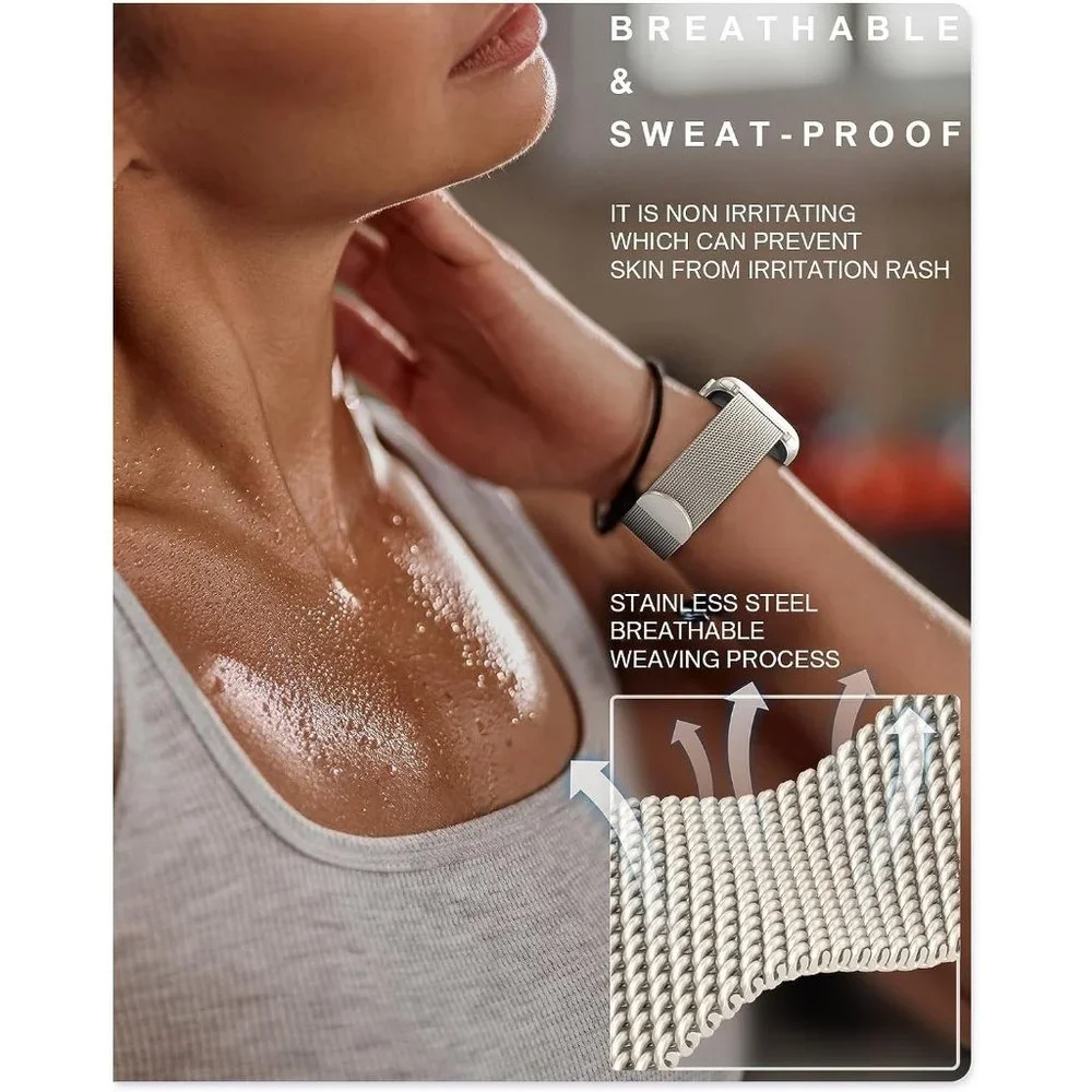 Women Stainless Steel Milanese Loop Apple Watch Magnetic Clasp Replacement Band - Picture 2 of 9